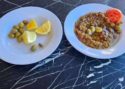 Olives and Tunisian grilled salad